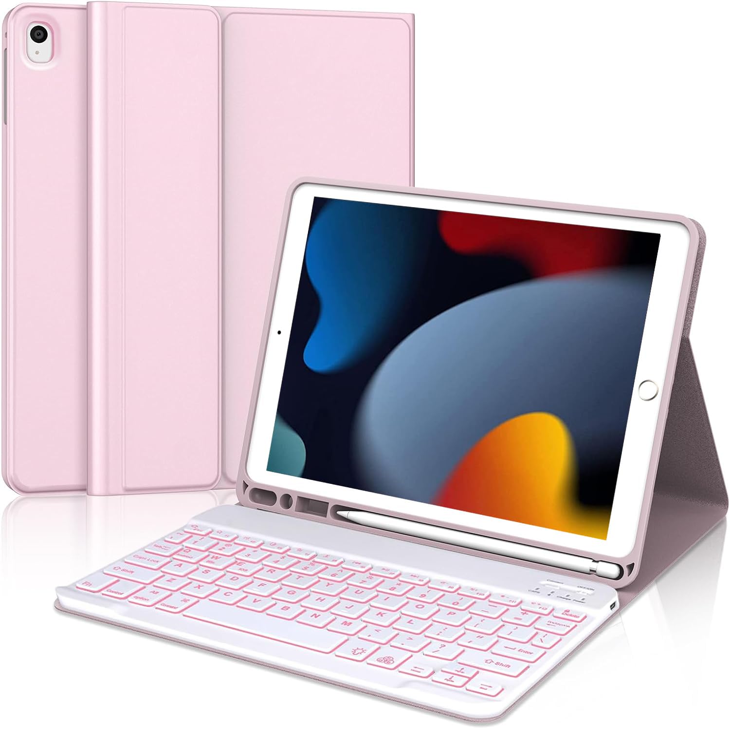 Amazon | [2024年最新型] 7色バックライト iPad 第9世代 キーボード